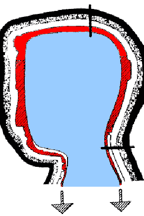Diagram of lost wax casting over a core