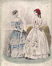 Fashion plate, from the Petit Courier des Dames, February 1845