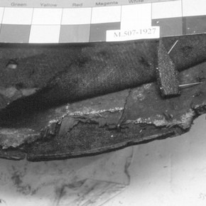Figure 3. Detail of the back of the gun-shield. Photography by S. Metcalf.