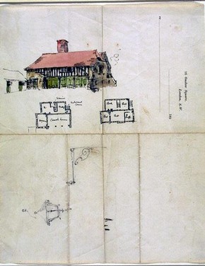 Design for a coach house, Edwin Landseer Lutyens, 1891-2. Museum no. E.2-1991