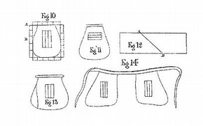 Five illustrations for pockets in The Workwoman's Guide, 1838