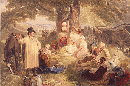 Thomas Unwins, 'Haymakers at Dinner', England, 1840s. Museum no. 3027-1876