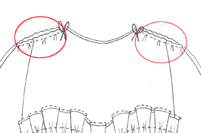 Diagram of a petticoat showing access to pockets, 1760s. Museum no. T.115:A-1953