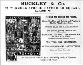 Advertisement for church furnishers Buckley