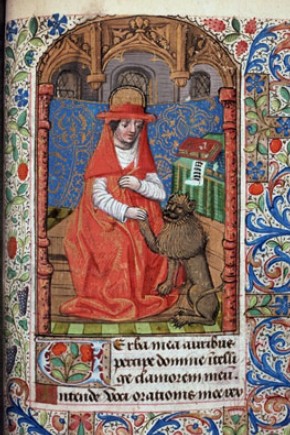 ‘St Jerome’, manuscript painting, 15th century, NAL KRP.A.26, Folio 152