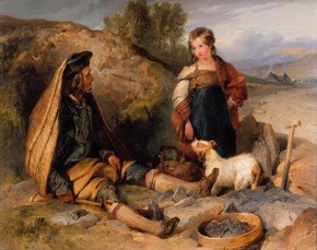 'The Stonebreaker and His Daughter' by Sir Edwin Henry Landseer RA, 1830, Museum no. 508-1882