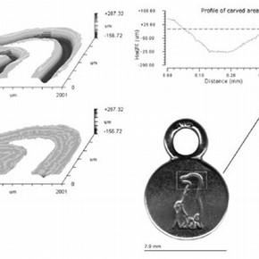 Figure 2. Monitoring of objects' surfaces. (Detail of gold-alloy medal, unknown date).