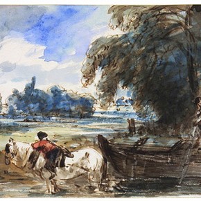 John Constable, 'A Barge on the Stour', about 1832, Museum no. 237-1888