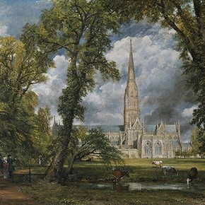 'Salisbury Cathedral from the Bishop's Ground' by John Constable, oil on canvas, 1823, Museum no. FA.33
