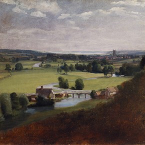 'The Valley of the Stour with Dedham in the distance' by John Constable, about 1800-8, Museum no. 321-1888