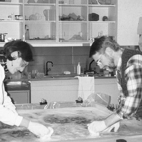 Figure 2. D. Balfour and D. Trupin wet cleaning outside back cover.