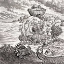 Bill Sanderson, cover illustration for The Flood (author David Maine), first published in Great Britain by Canongate Books Ltd, 14 High Street, Edinburgh, EH1 1TE