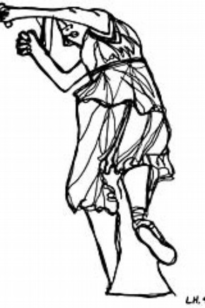 Line drawing of Nollekens’ sculpture of Diana by a Year 10 pupil