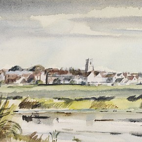 'Evening View of Sudbury from the South-west' by Rowland Suddaby, 1940, Museum no. E.1420-1949