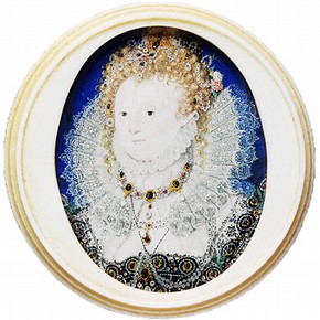 Portrait of Elizabeth I by Nicholas Hilliard, about 1600, Museum no. P.1-1974