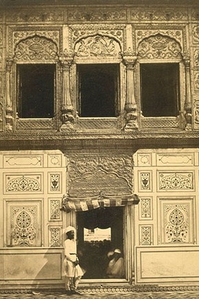 Felice Beato, 'Interior - The Sikh Temple - Marble Mosaic', about 1858-60. Museum no. 80091.