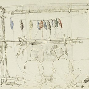 J. Lockwood Kipling, 'Carpet weavers'. Museum no. 1870 0929:33