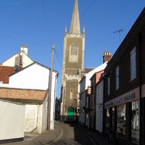 Looking up Church Street towards St Nicholas's church