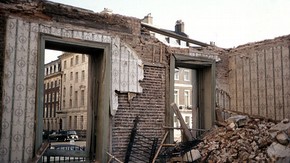 Chinese Embassy, Portland Place, under demolition. Photograph by Charles Brooking