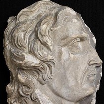 Plaster portrait salvaged from the library at Barlaston Hall. Lent by Sophie Andreae, © V&A Images