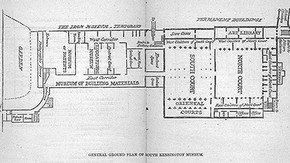 Floor plan of South Kensington Museum, 1865.