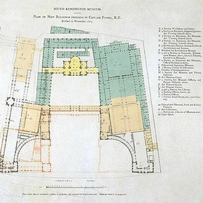 Plan for new buildings, Captain F. Fowke, 1865.