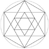 Six-pointed stars within a hexagon