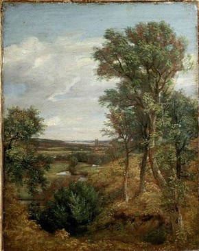John Constable (RA), 'Dedham Vale', oil painting, 1821. Museum no.124-1888
