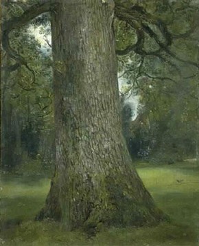 John Constable (RA), 'Study of the trunk of an elm tree', oil painting, about 1821. Museum no.786-1888
