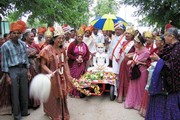 Celebrating the installation of a Jina image at a temple