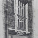 Boots, Regent Street, London. Fritz Landauer (1883–1968). Not as built, preliminary design for new shop front, 1933. Charcoal and pencil on tracing paper. Presented by Mrs N. Fried, 1969. RIBA Library Drawings Collection