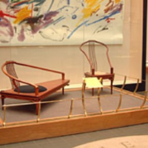 Objects in the China gallery (Room 44) protected by a physical barrier