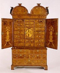 Cabinet Probably made in London circa 1700 Museum No. W.136-1928. Given by Mr H.T.G. Watkins, Richmond, Surrey