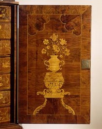 Cabinet (detail) probably made in London circa 1700, given by Mr H.T.G. Watkins, Richmond, Surrey. Museum No. W.136-1928