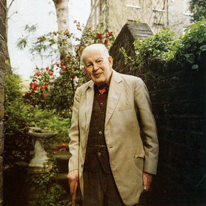 Basil Robinson in his garden.