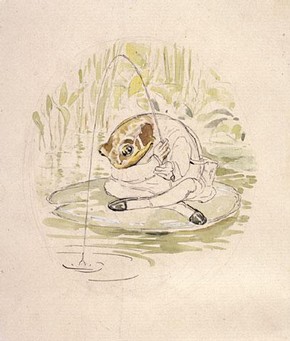 Beatrix Potter, 'Jeremy Fisher fishing'. © Frederick Warne