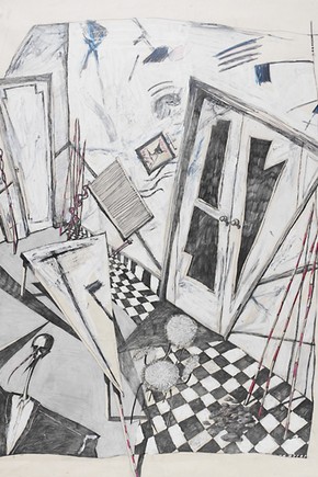 Design for the entrance hall of a Marylebone flat, David Connor, 1985. Museum no. E.5-2007