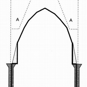 Stylised reconstruction of the original shape of the Coronation of the Virgin