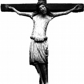 Figure 1. Crucifix on display before conservation and restoration. (Photography by V