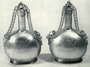Pilgrim Bottles, probably 1657. Collection of Earl Spencer, Althorp, Northamptonshire