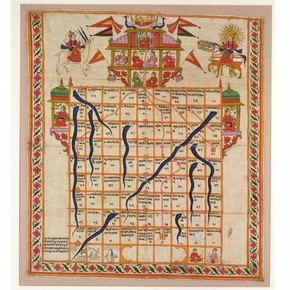 Game of Snakes & Ladders, 19th century, Museum no. CIRC.324-1972