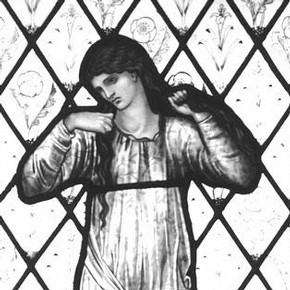 'Elaine', panel, Edward Coley Burne-Jones, 1870. Museum no. C.321-1927. Photography by V