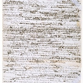 Manuscript for Bleak House (detail), Charles Dickens. Museum no. Forster MS 162