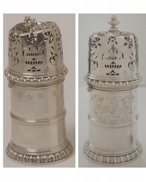 Silver sugar caster, which has been coaxed back into its original shape, 1692-3. Museum no. M.147-1913. © Simon Metcalf