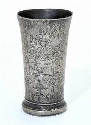 Communion Beaker with Scenes from the Life of Christ, Netherlands, about 1740. Museum no. M.147-1930