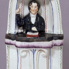 The Reverend Charles Haddon Spurgeon, earthenware figure, about 1855. Museum no. C.78-2001