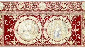 Altar frontal with Baptism of Christ, 16th century. Museum no. T.141-1931