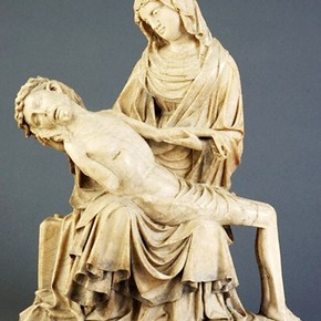The Virgin with the Dead Christ, probably the Master of Rimini, about 1430. Museum no. A.28-1960