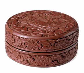 Cylindrical box, China, 15th century. Museum no. FE.24-1974