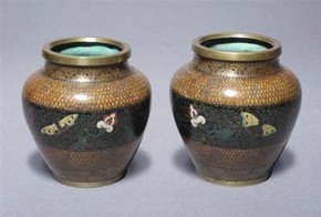 Pair of vases, attrib. Namikawa Yasuyuki, c.1870-1880. Museum no. 1274-1886. Dixon bequest
